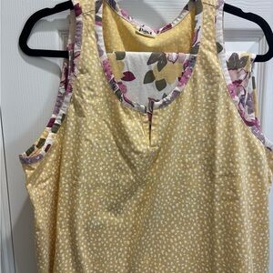 Pact Yellow and Pink Floral Pajama Tank and lounge pants